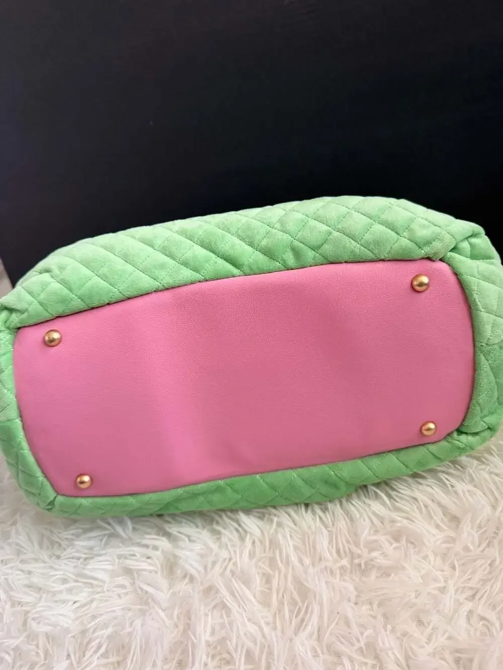 Juicy Couture Juicy Tale Bowler Satchel Bag Retro Green Pink
